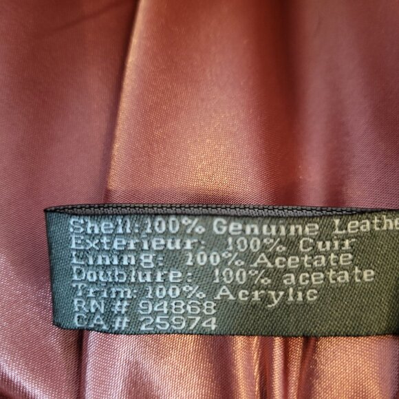 Bisou Bisou Pink Leather Coat with Attached Boa, Size Large, Vintage - Picture 10 of 11